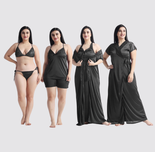 Black 6 part Nighty