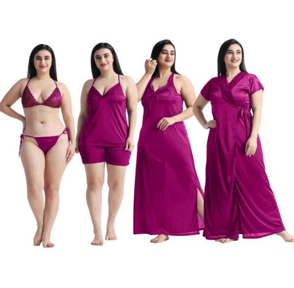 Magenta 6 part Nighty