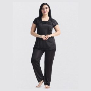 Black color 2 Part Nighty