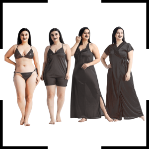 6 Part Nighty Black