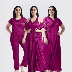 4 Part Premium Nightwear Combo ( Magenta)