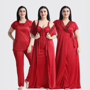4 Part Premium Nightwear Combo ( Maroon)