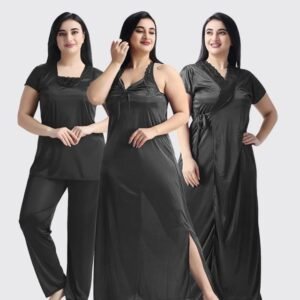4 Part Premium Nightwear Combo ( Black)